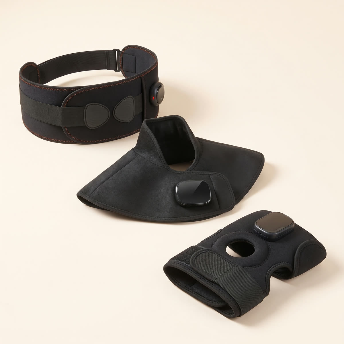 The Unknot Heat Belt, Neck & Shoulder Wrap and Knee Wrap together as a set