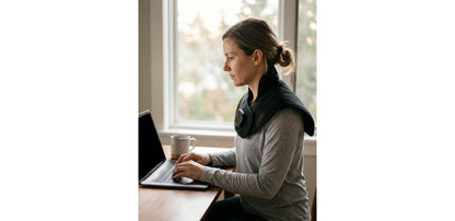 Unknot Neck & Shoulder Wrap at a desk