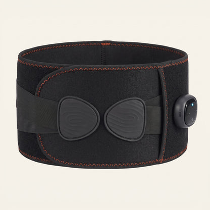 Unknot Heat Belt, front view, with the two pads and the side dial