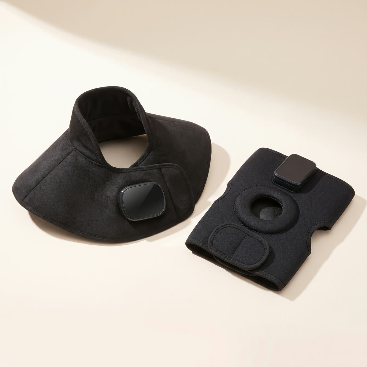 The Unknot Neck & Shoulder Wrap and the Knee Wrap together